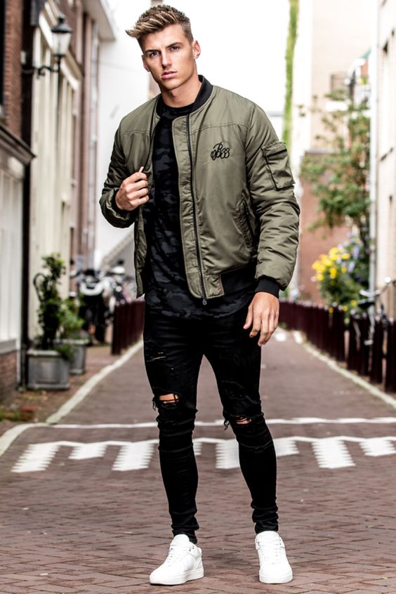 Jaqueta bomber preta hot sale masculina